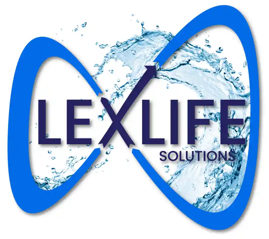 The Lexlife Logo with an infinity loop and a fluid wave inside